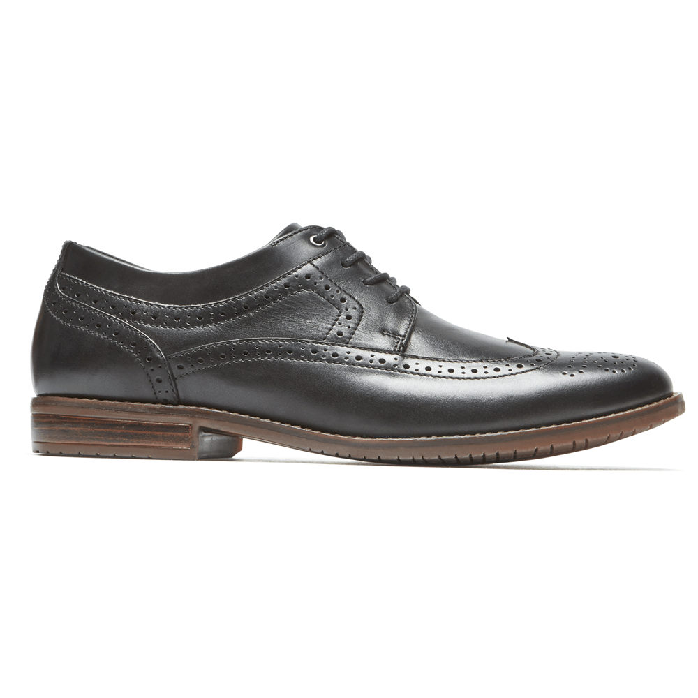 Rockport Mens Oxfords Black - Style Purpose 3 Wingtip - UK 217-EPWIFQ